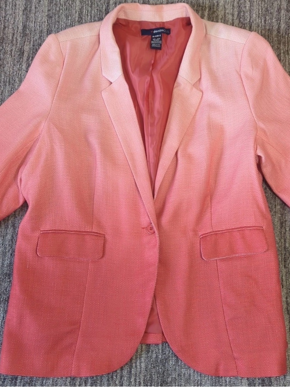Denim 24/7 Pink Ombre Notch-Lapel Blazer